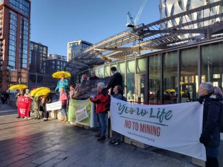 Anti-mining campaigners from the Sperrins protesting at Mining Conference in London